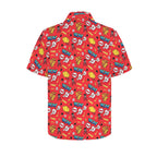 Comic Book Red Men's Short Sleeve Hawaiian Shirt Men's Hawaiian Shirt (New) comic Printed Offshore