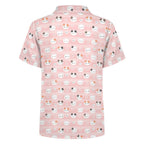 Pink Cats Kids Youth Short Sleeve Button Up Shirt