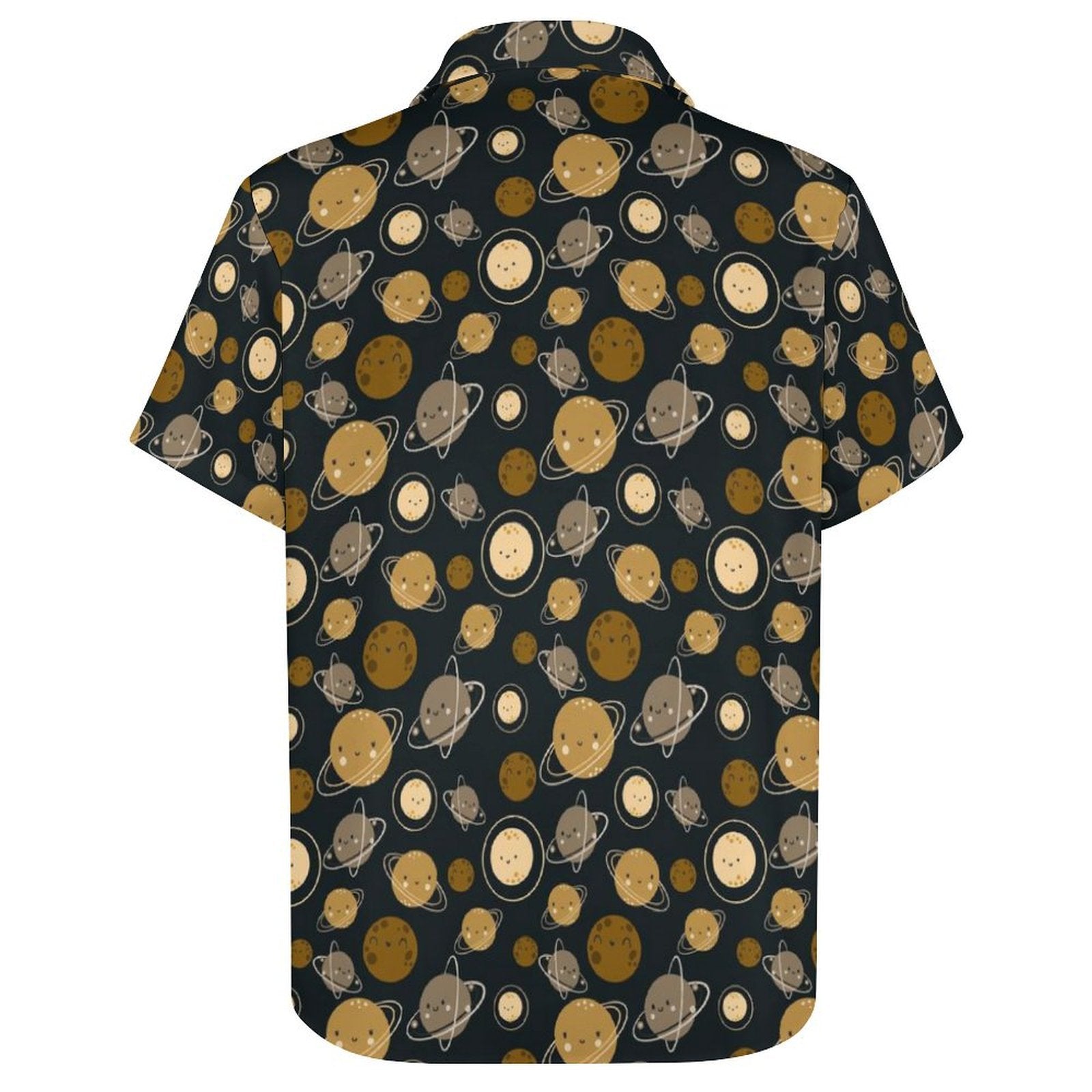 Planets Women's Short-Sleeve Button Up Shirt Women's Short-Sleeve Button Up Shirt Printed Offshore Space