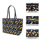 Colourful Chess PU Leather Tote Bag Large