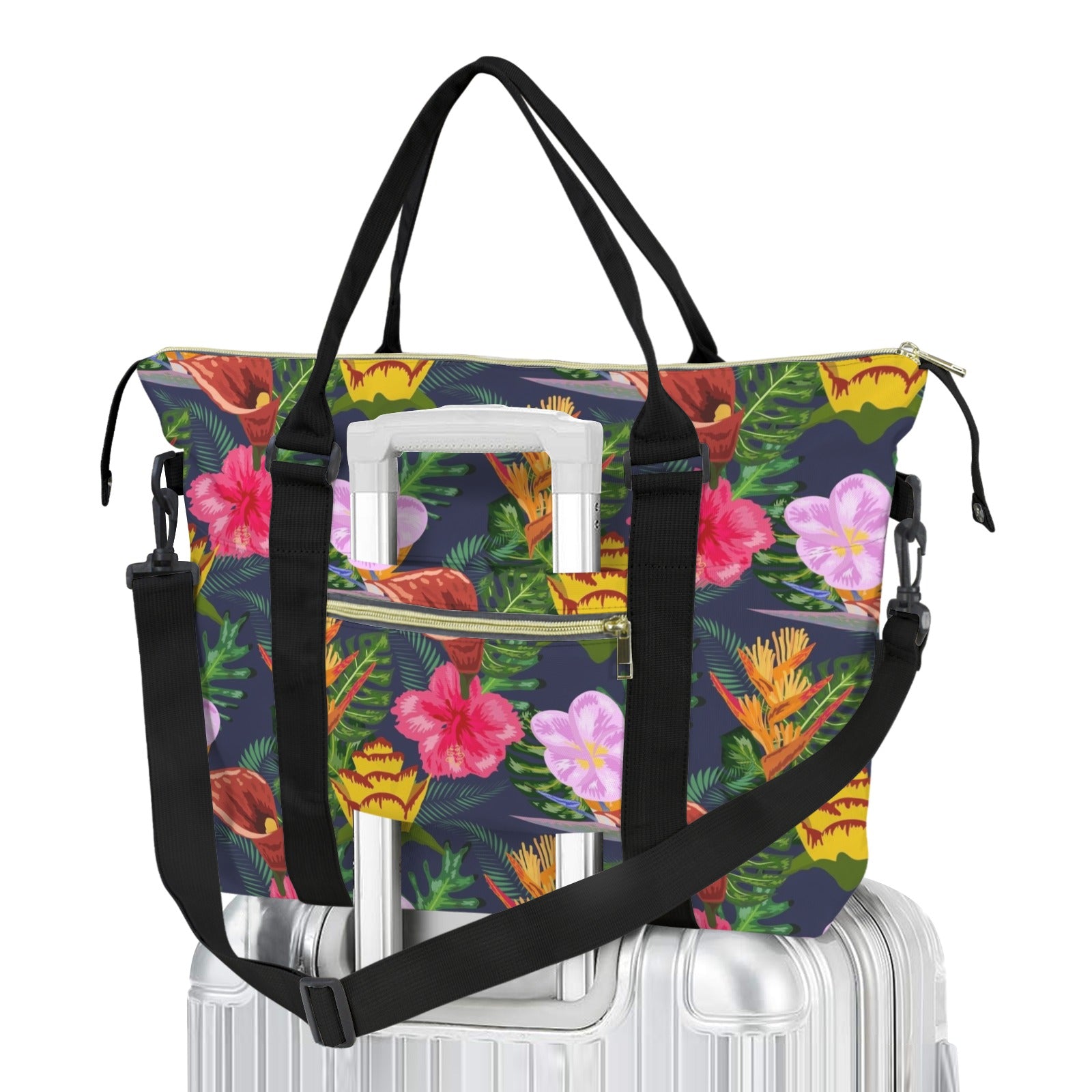 Tropical Floral Duffle Bag-Simple (Model 1715) One Size Duffle Bag-Simple (1715)