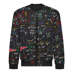 Colourful Maths Formulas Men's Casual Zip‑Up Bomber Jacket