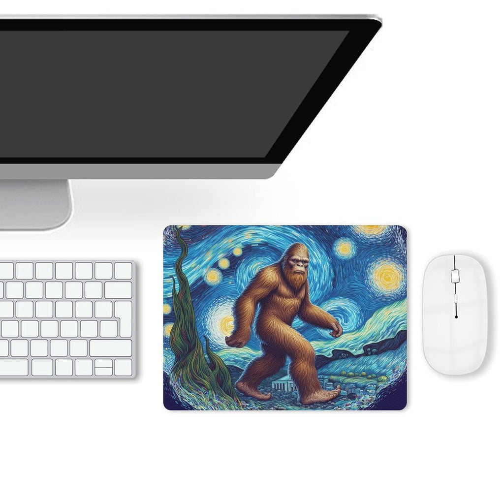 Big Foot Starry Night Leather Mouse Pad Leather Mouse Pad Printed Offshore Sci Fi