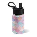 Mermaid Scales 12oz Kids Water Bottle with Straw Lid