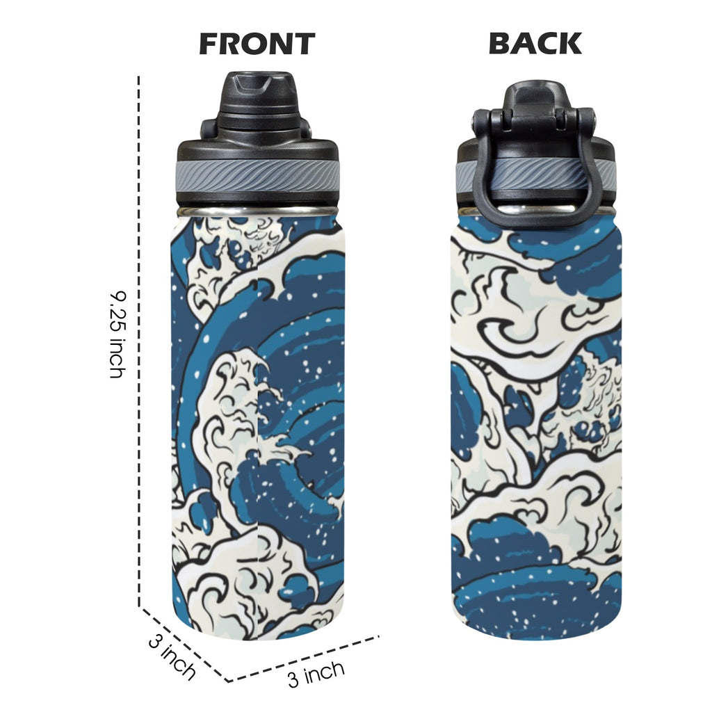 Waves - Insulated Water Bottle with Dual-Use Lid (18oz) Insulated Water Bottle with Dual-Use Lid (18oz) Printed Offshore Surf
