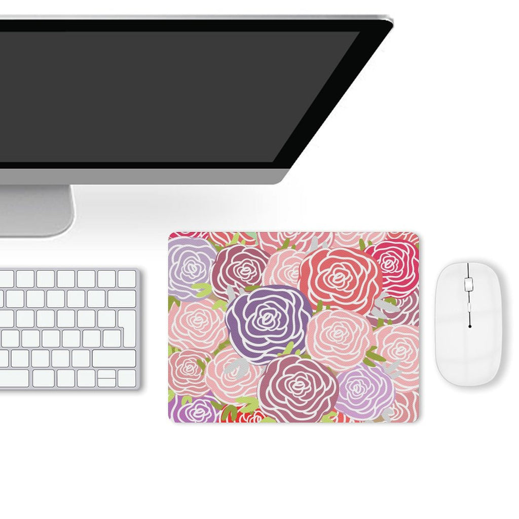 Abstract Roses Leather Mouse Pad Leather Mouse Pad Plants Printed Offshore