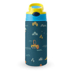 Construction Vehicles - Little Kids Water Bottle blue 350ml Little Kids Water Bottle Printed Offshore