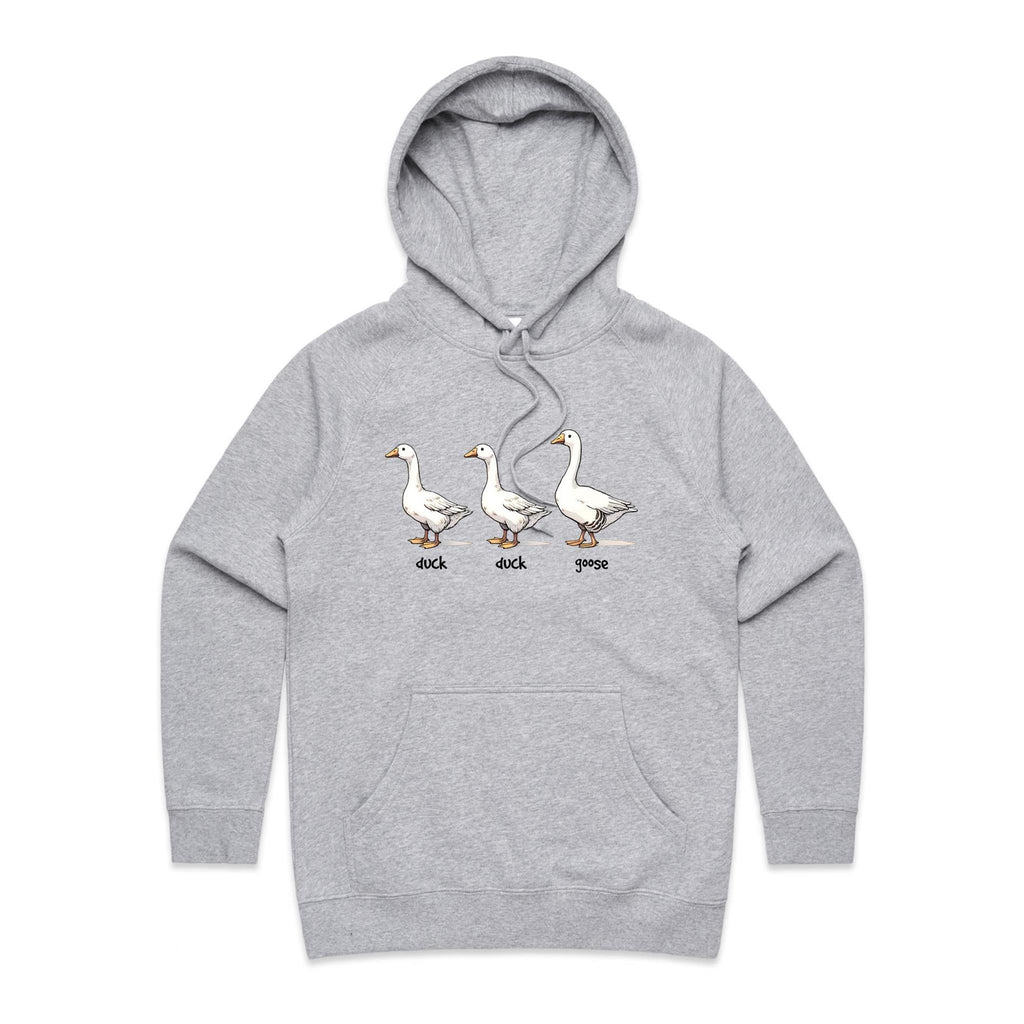 Duck Duck Goose - Womens Hoodie Grey Marle Womens Hoodie animal Printed In Australia