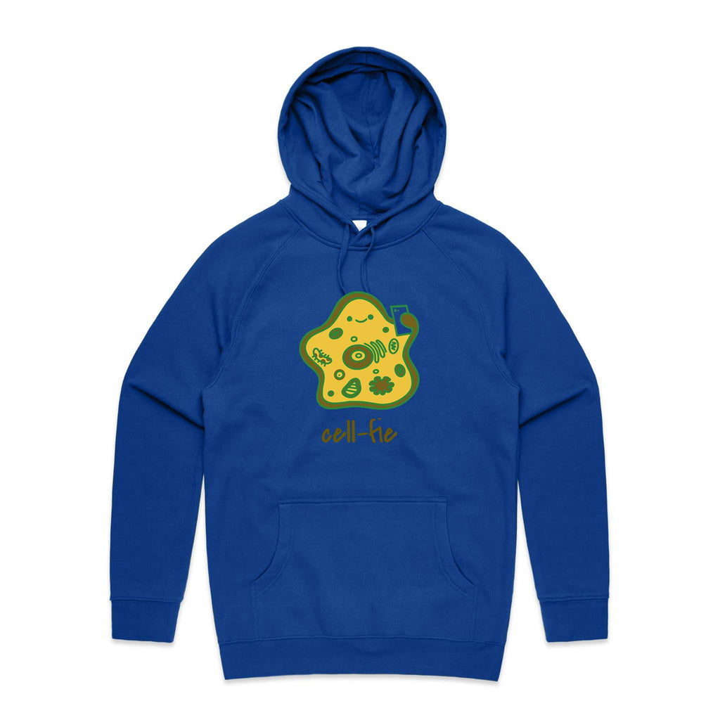 Cell-Fie, Cell Selfie - Mens Hoodie Bright Royal Mens Hoodie Printed In Australia Science