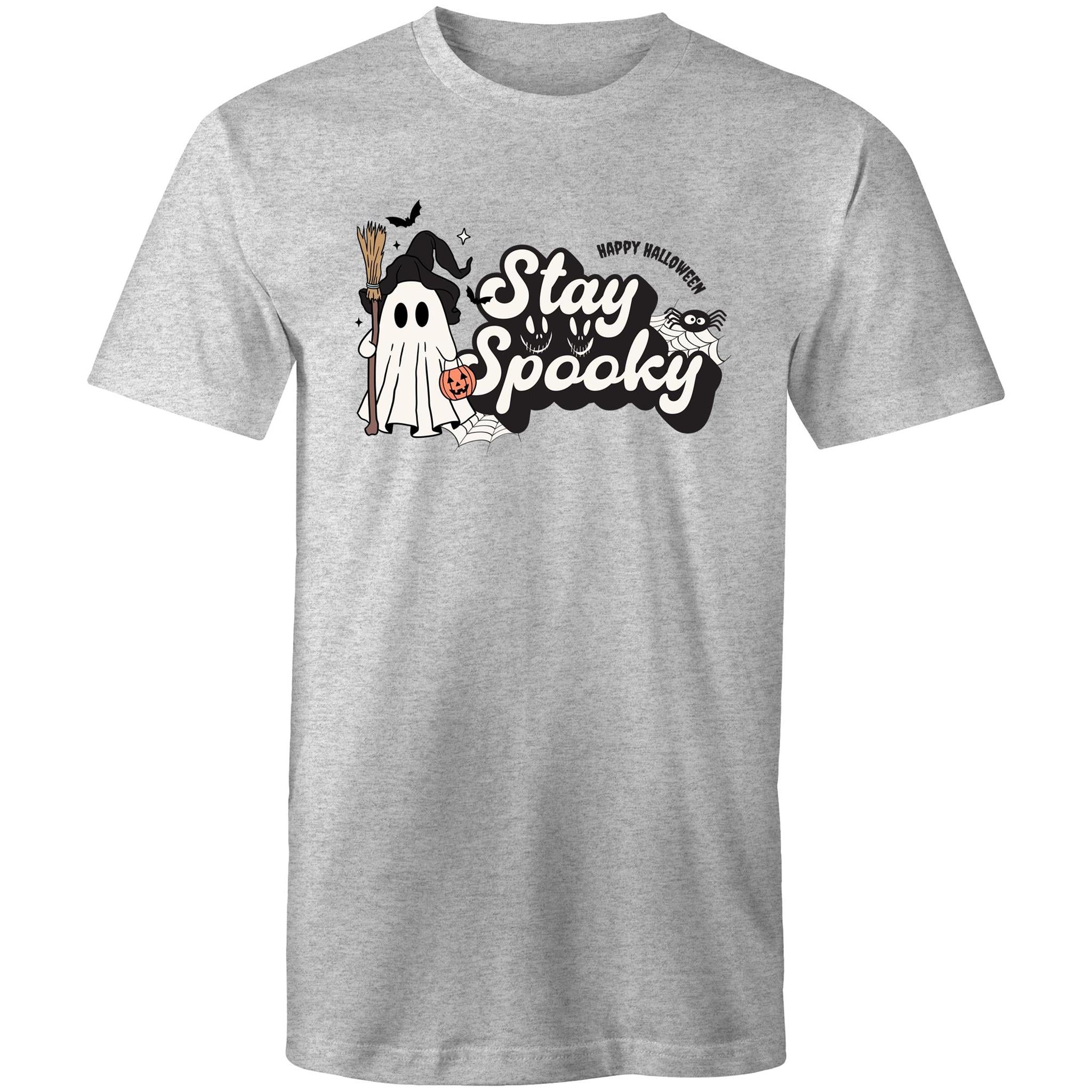 Stay Spooky, Halloween - Mens T-Shirt Grey Marle Mens T-shirt Halloween Printed In Australia