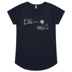 Cat String Theory Physics Women's AS Colour Scoop Neck T-Shirt Navy Womens Scoop Neck T-shirt animal Printed In Australia Science