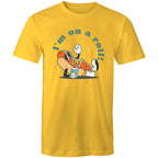 Hotdog, I'm On A Roll - Mens T-Shirt Yellow Mens T-shirt Food Printed In Australia