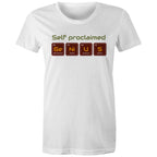 Self Proclaimed Genius, Periodic Table - Womens T-shirt White Womens T-shirt Printed In Australia Science