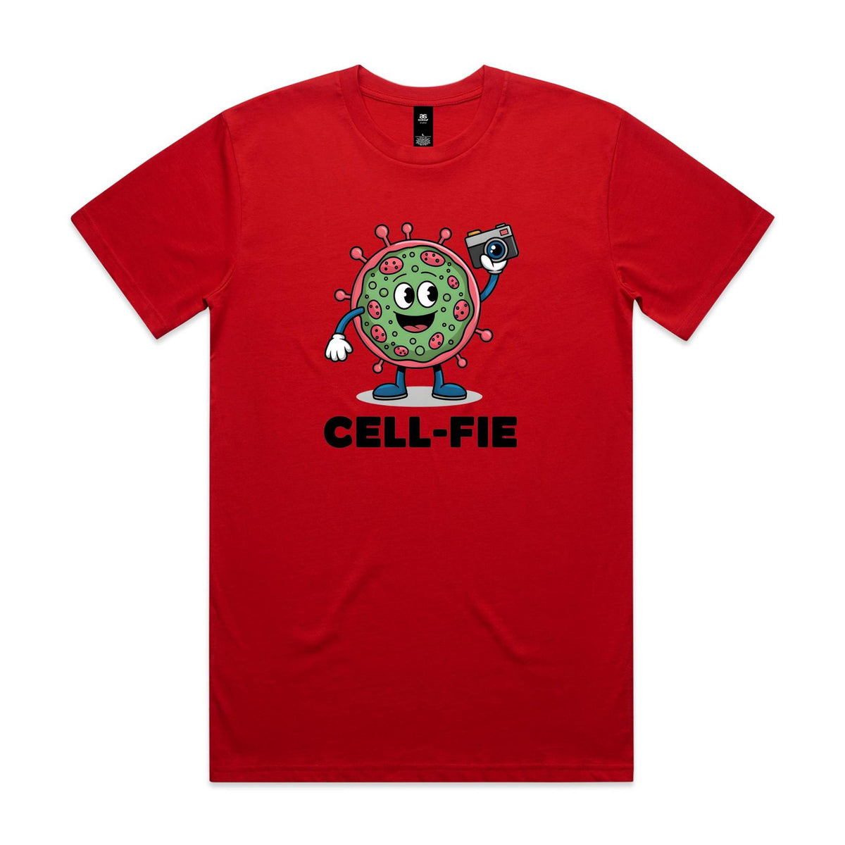 Cell-fie Cell Selfie Men's AS Colour T-shirt Red Mens T-shirt Printed In Australia Science
