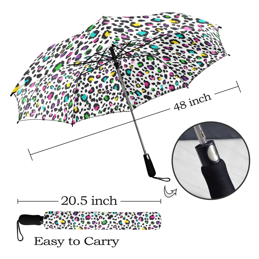 Animal Print In Colour - Semi-Automatic Foldable Umbrella (Model U12) Semi-Automatic Foldable Umbrella (U12)