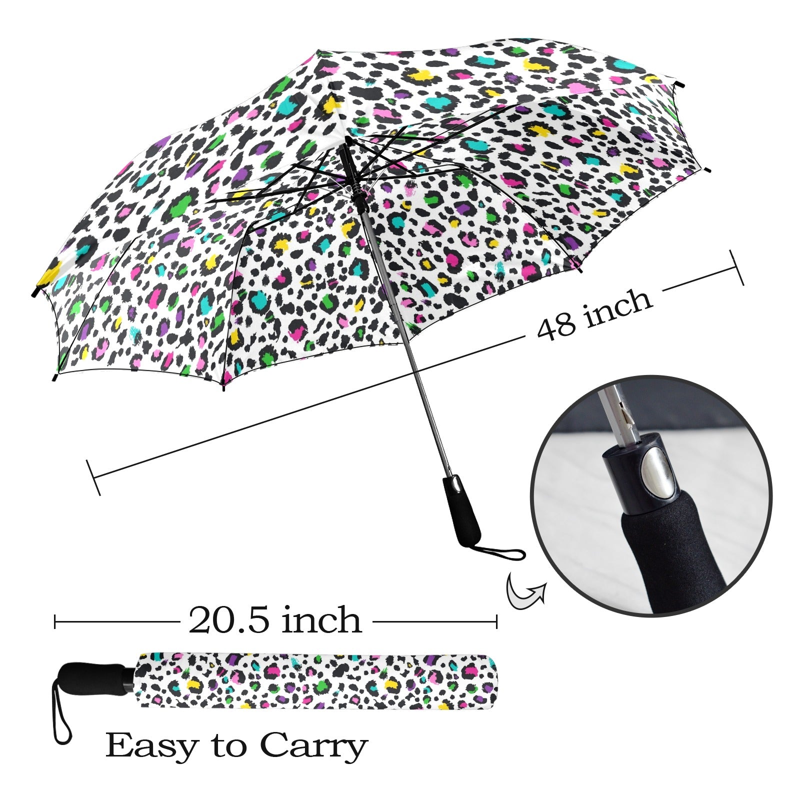 Animal Print In Colour - Semi-Automatic Foldable Umbrella (Model U12) Semi-Automatic Foldable Umbrella (U12)