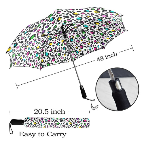 Animal Print In Colour - Semi-Automatic Foldable Umbrella (Model U12) Semi-Automatic Foldable Umbrella (U12)