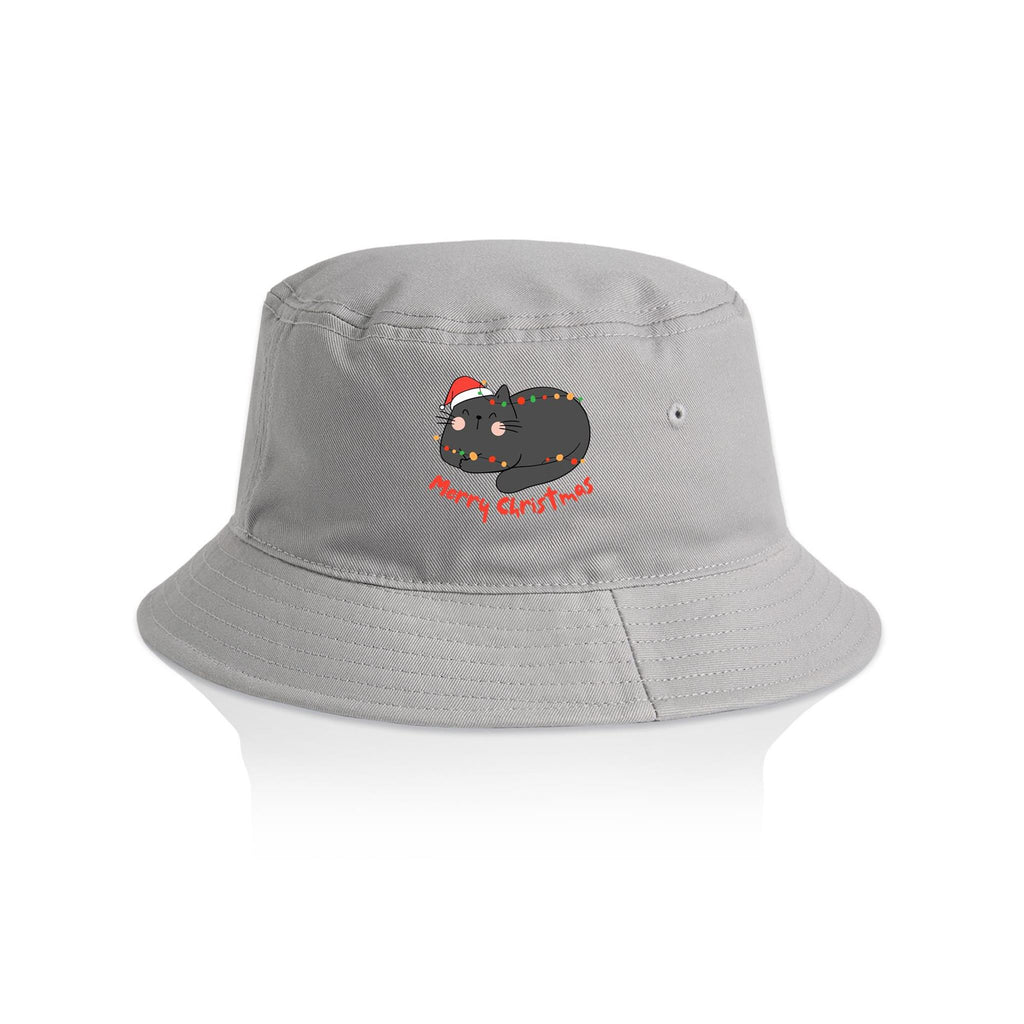 Cat, Merry Christmas - Christmas AS Colour Bucket Hat Storm One Size Christmas Bucket Hat Christmas Printed In Australia