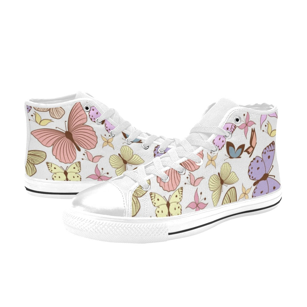 Cartoon Butterfly - Kids High Top Canvas Shoes