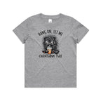 Frazzled Cat, Hang On Let Me Overthink This Kid's AS Colour T-shirt Grey Marle Kids Youth T-shirt animal Printed In Australia