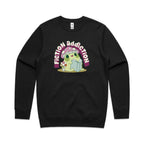 Fiction Addiction - AS Colour Stencil Crew Black Sweatshirt Printed In Australia Reading
