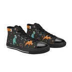 Astronaut Dinosaurs - Kids High Top Canvas Shoes