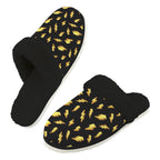 Lightning Bolts Men's Fur Trim Thick-Sole Indoor Slippers 2XL Men's Fur Trimmed Slippers comic Printed Offshore