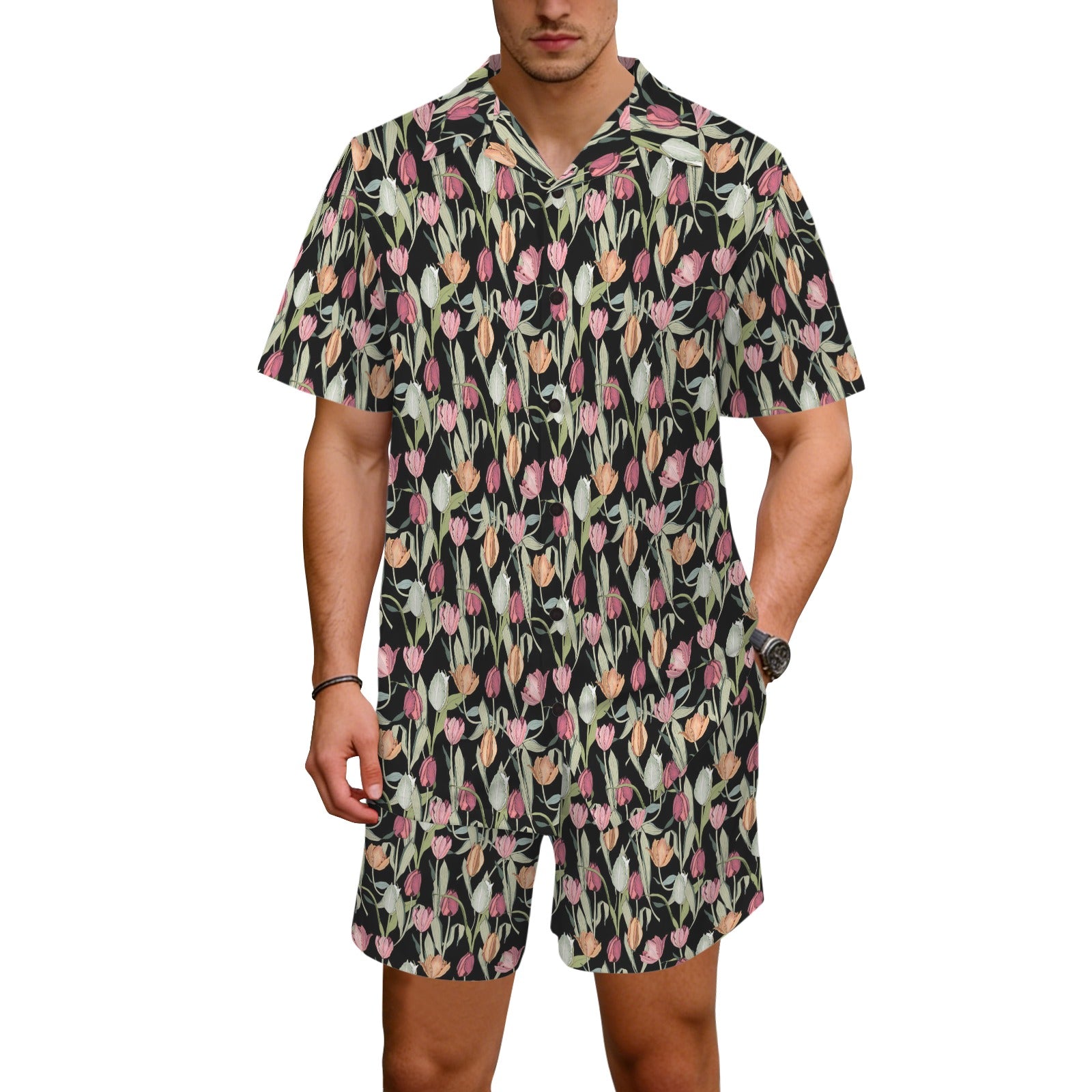 Tulips - Men's Hawaiian Shirt & Shorts Set