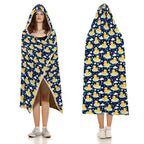 Rubber Ducks On Dark Kids Hooded Blanket 100cm x 130cm