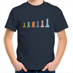 Chess - Kids Youth T-Shirt Navy Kids Youth T-shirt Chess Printed In Australia