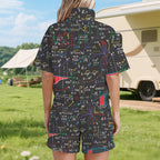 Colourful Maths Formulas Women's Windbreaker Short Set Women's Windbreaker Short Set Maths Printed Offshore