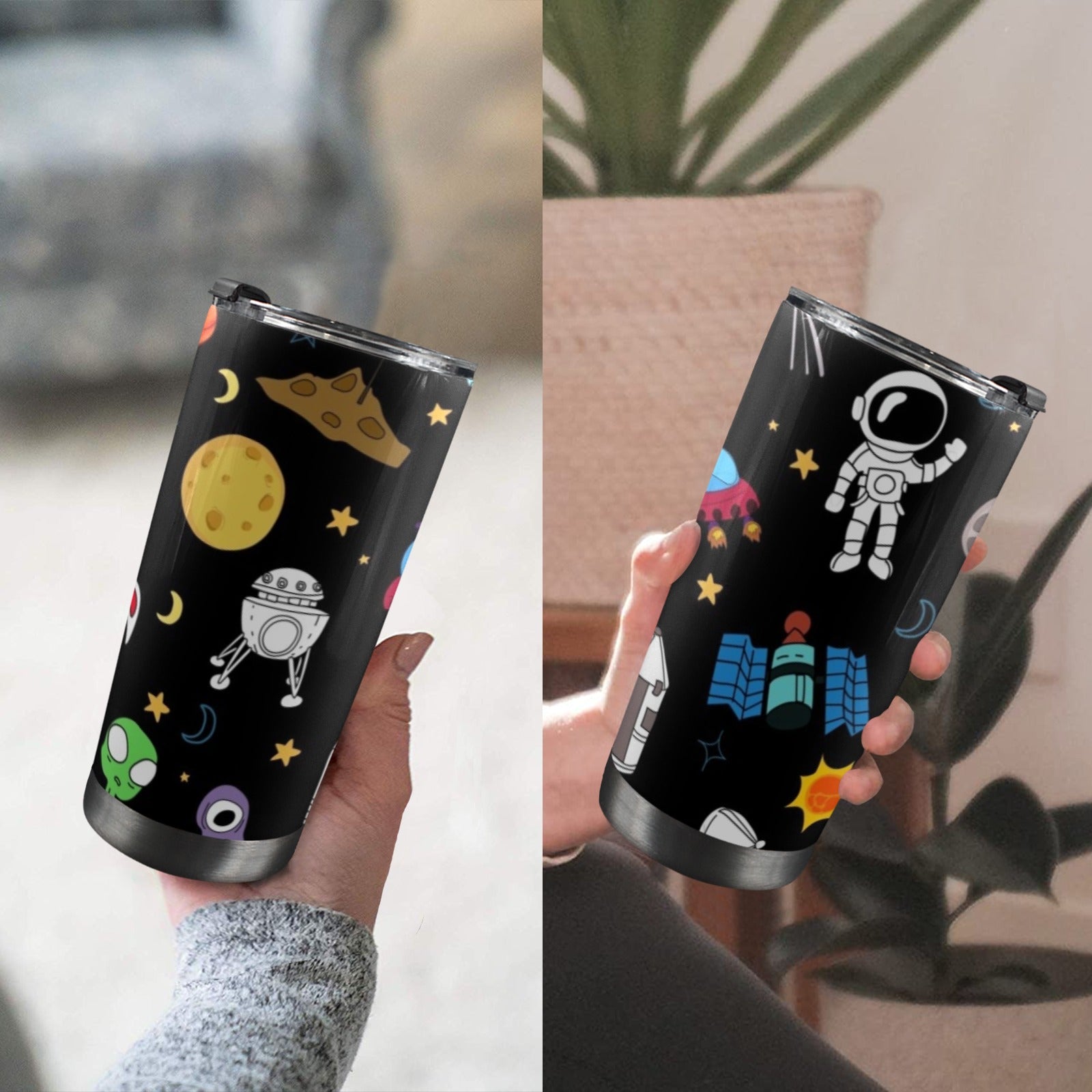 Kids Space - 20oz Mobile Tumbler with Lid (Black Lock) 20oz Travel Mug Printed Offshore Space