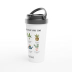 Personalised - Plants, Things I Do In My Spare Time - White 15oz Stainless Steel Travel Mug Personalised Travel Mug customise Globally Fulfilled personalise