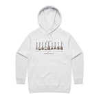Guitar Timeline - Womens Hoodie White Marle Womens Hoodie Music Printed In Australia