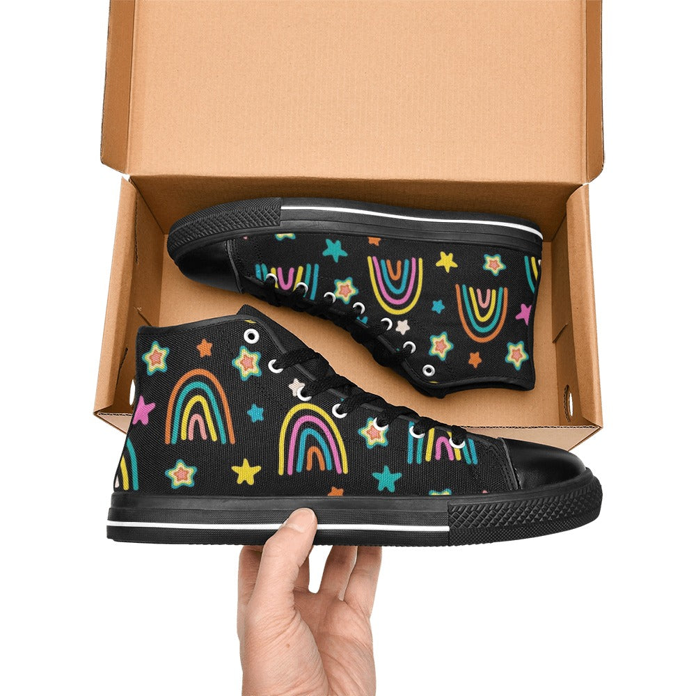 Rainbows - Men's High Top Canvas Shoes