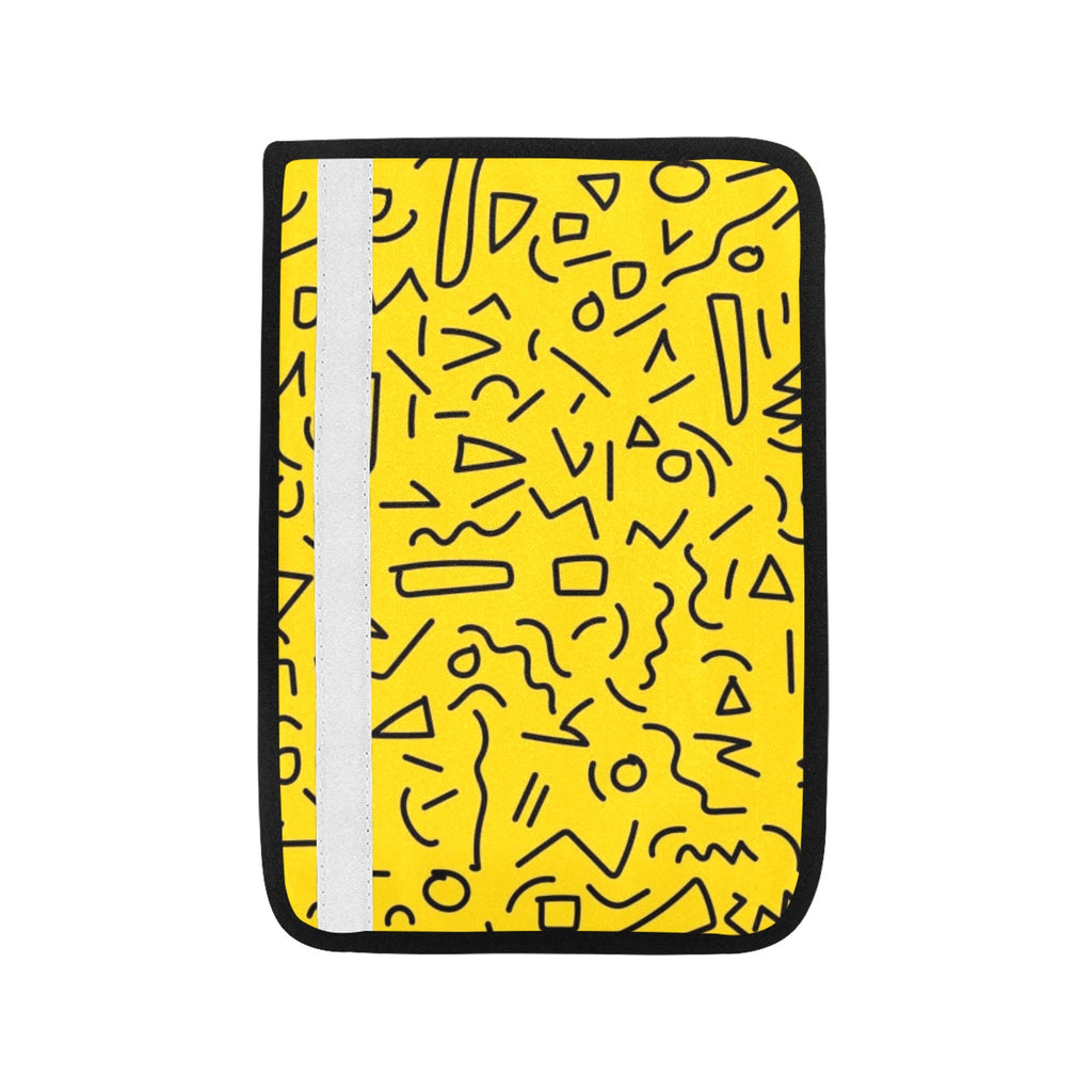 Black Squiggle On Yellow Car Seat Belt Cover 7''x10'' (Pack of 2) Car Seat Belt Cover 7x10 (Pack of 2) Printed Offshore