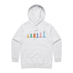 Chess - Womens Hoodie White Marle Womens Hoodie Chess Games Printed In Australia
