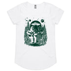 Alien And Bigfoot Playing Guitar - Womens Scoop Neck T-Shirt White