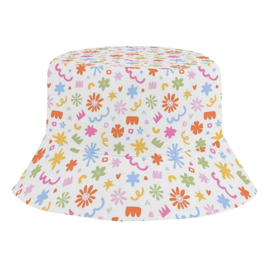 Abstract Colourful Shapes Kids Bucket Hat white Kids Bucket Hat Printed Offshore