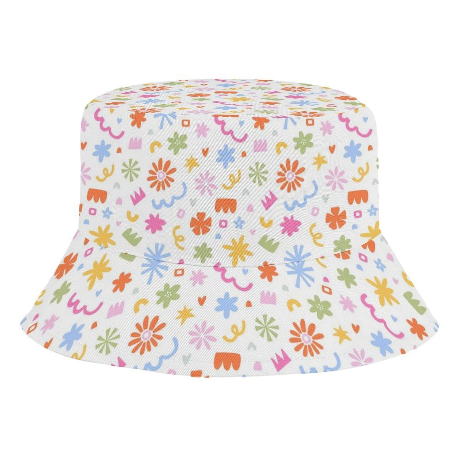 Abstract Colourful Shapes - Kids Bucket Hat white Kids Bucket Hat Printed Offshore