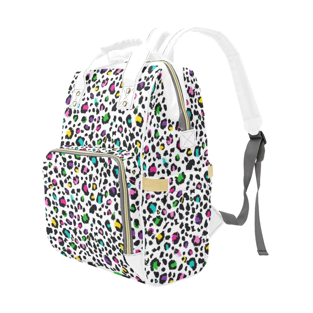 Animal Print In Colour - Multi-Function Backpack, Nappy / Diaper Bag