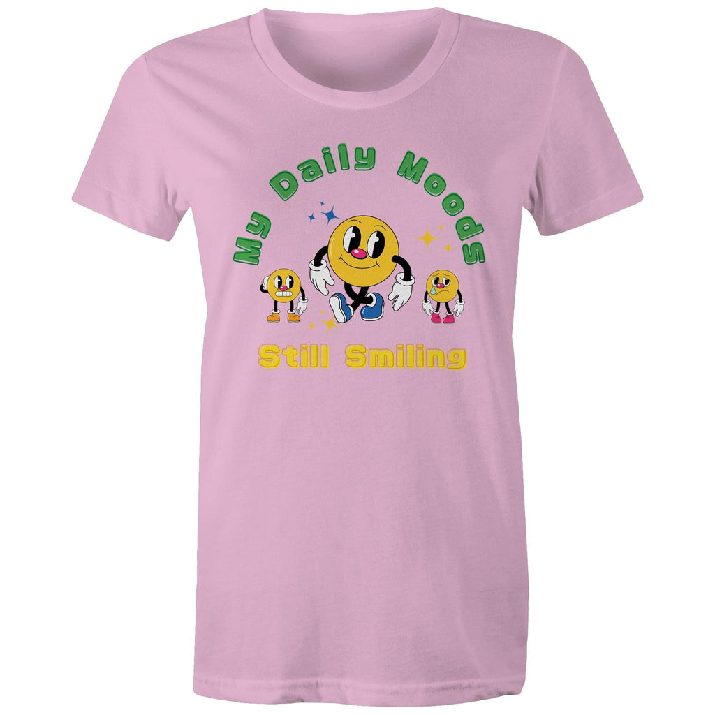 My Daily Moods - Womens T-shirt Pink Womens T-shirt Printed In Australia