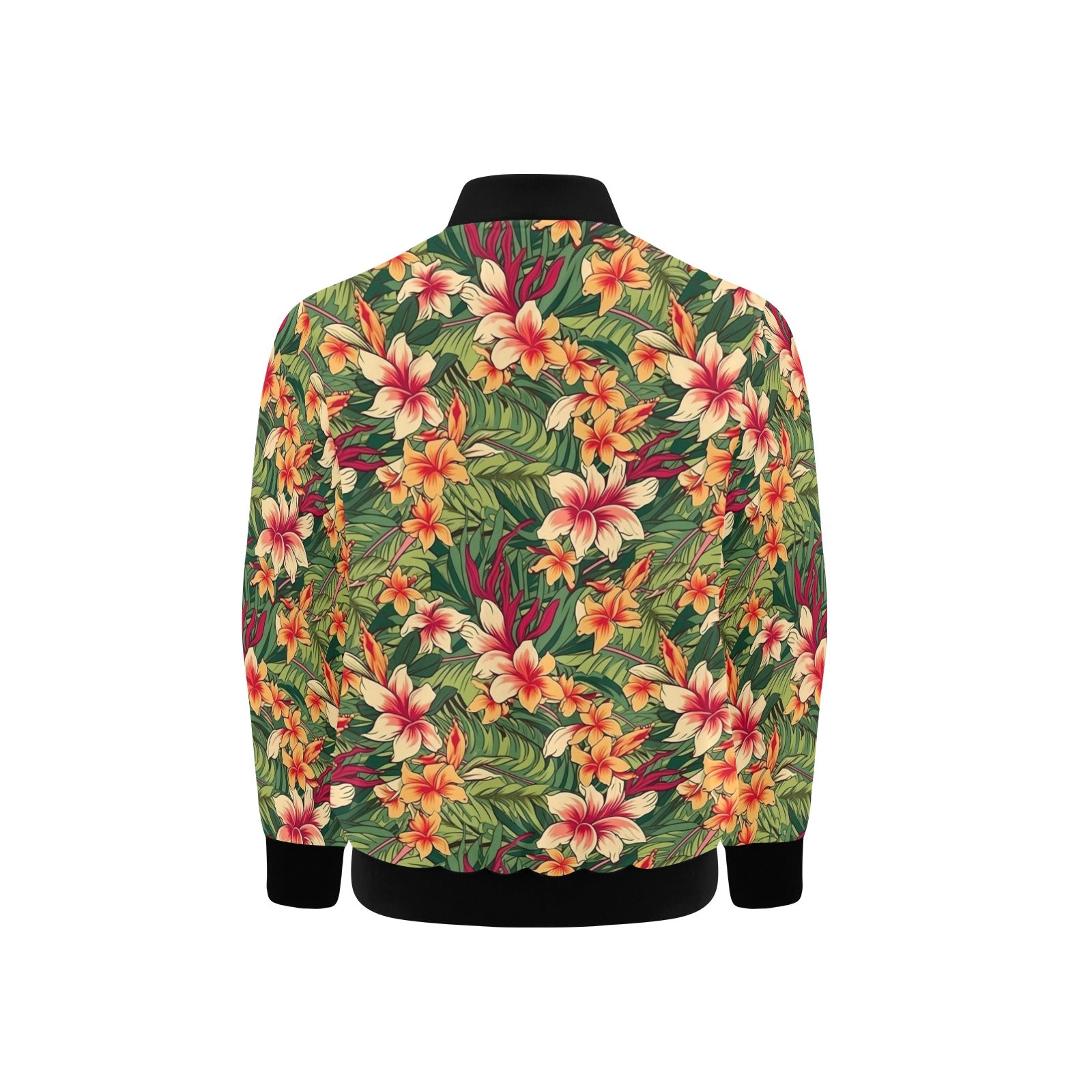 Vintage Hawaiian Floral Kids Bomber Jacket Kids Bomber Jacket Plants Printed Offshore