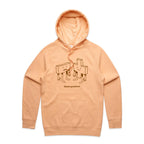 Think Positive, Maths - Mens Hoodie Peach Mens Hoodie Maths Positivity Printed In Australia