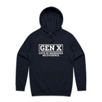 Gen X, Lots Of Memories, No Evidence Men's AS Colour Hoodie Navy Mens Hoodie Printed In Australia