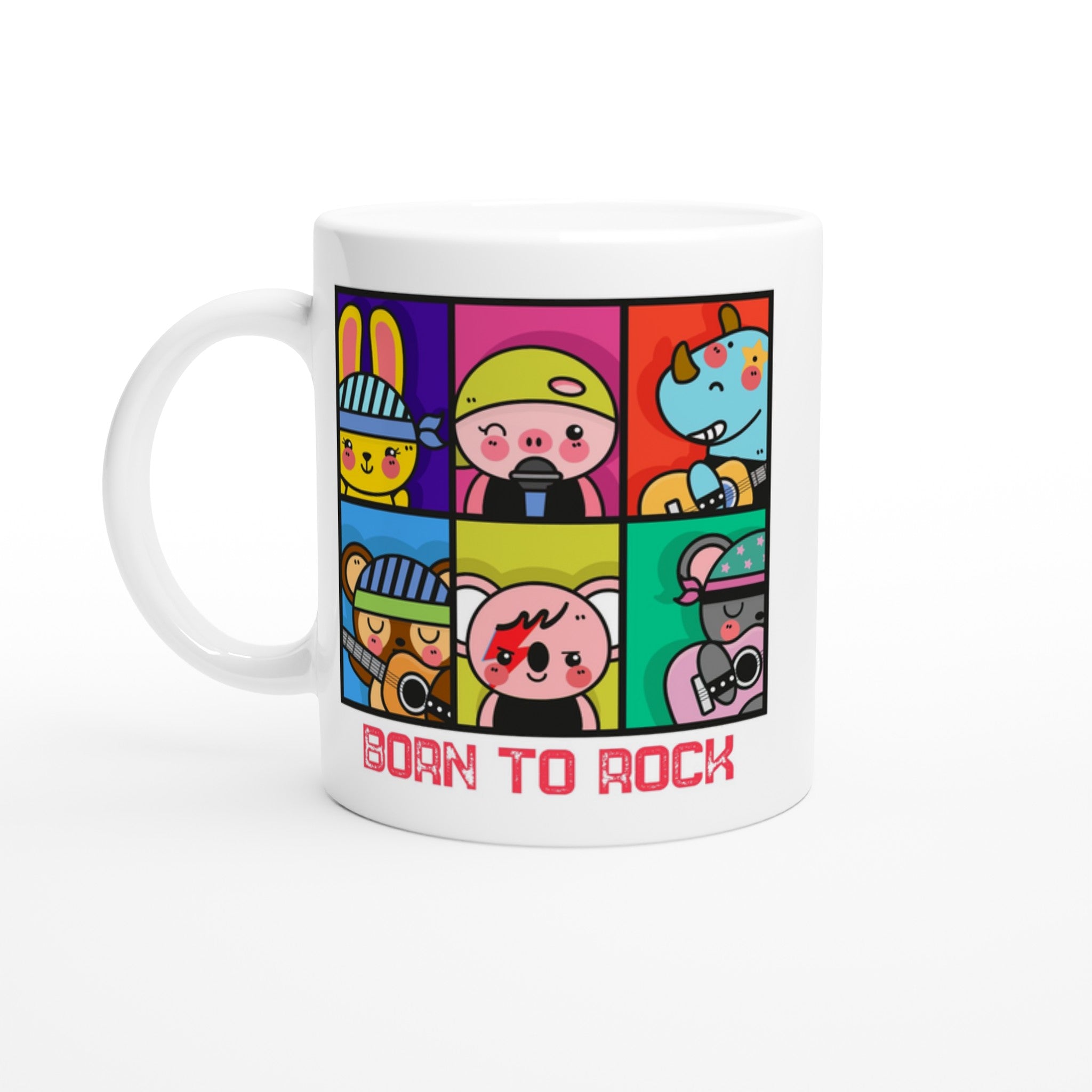 Born To Rock - White 11oz Ceramic Mug Default Title White 11oz Mug Globally Fulfilled Music