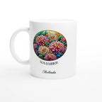 Stained Glass Birth Month Flowers - 11oz Ceramic Mug Ceramic White Personalised 11oz Mug Birthday customise Globally Fulfilled Name personalise Plants