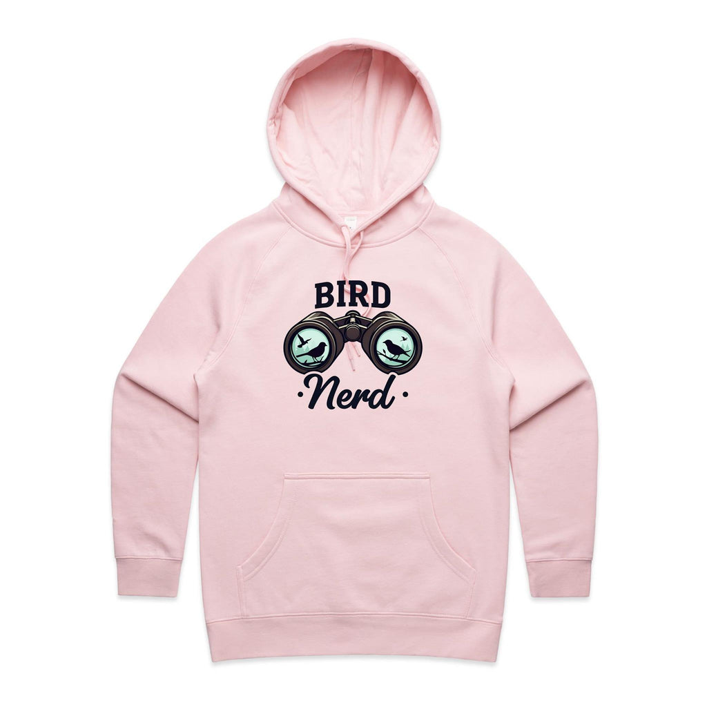 Bird Nerd - Womens Hoodie Pink Womens Hoodie animal Printed In Australia