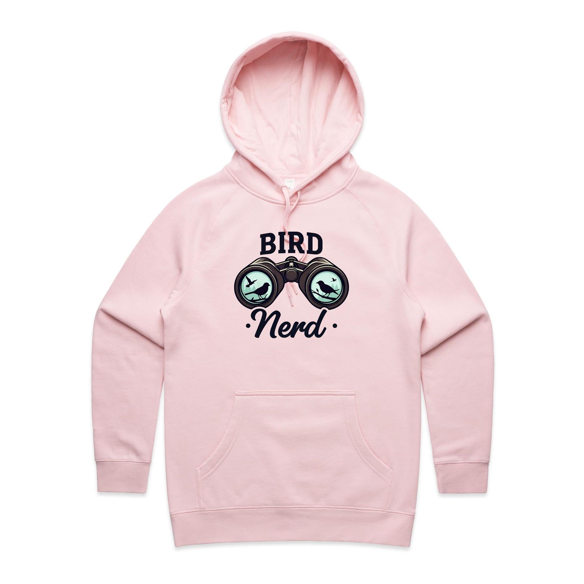 Bird Nerd - Womens Hoodie Pink Womens Hoodie animal Printed In Australia