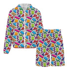Graphic 80's Men's Lightweight Sun Hoodie & Shorts Set Men's Lightweight Sun Hoodie & Shorts Printed Offshore Retro